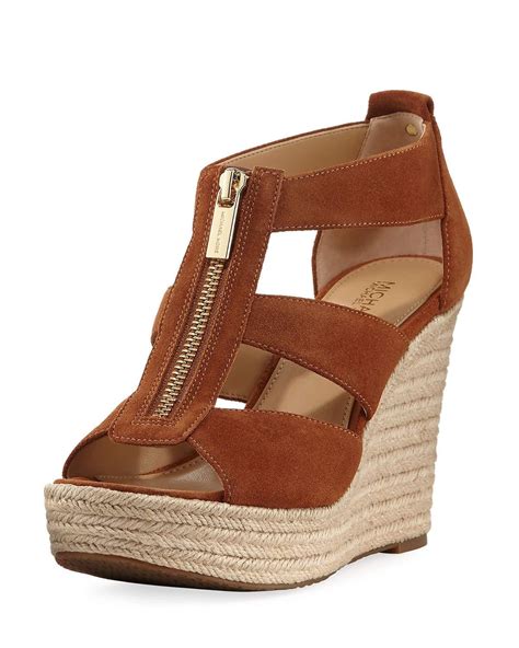 michael kors sandals wedges|Michael Kors suede wedges.